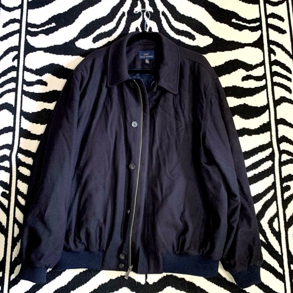 Brooks Brothers Storm System Wool Navy Bomber Coat Jacket XL Blue Zip - Picture 4 of 9